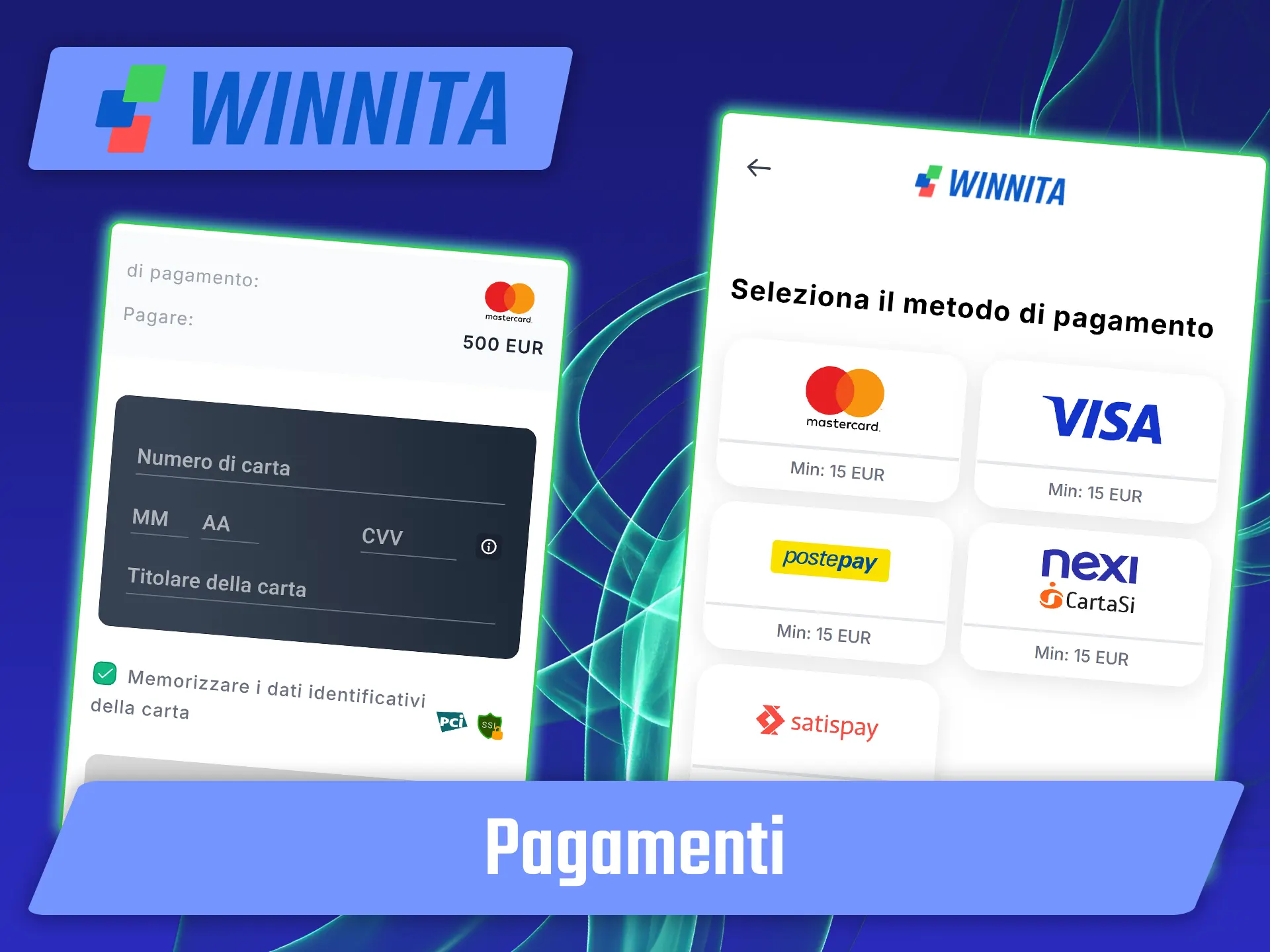Gestisci i tuoi depositi e prelievi in totale sicurezza dall'app di Winnita.