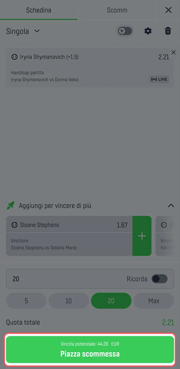 Valida il tuo ticket di scommessa con un semplice tocco nell'app Winnita