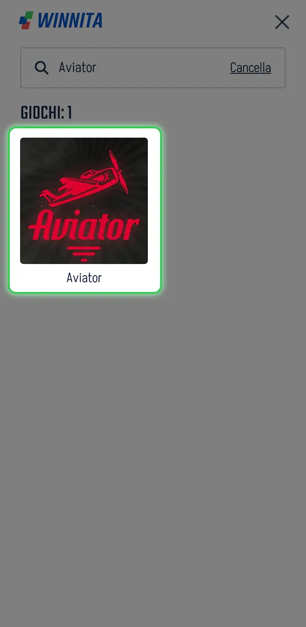 Trova subito il gioco Aviator nel catalogo Winnita.