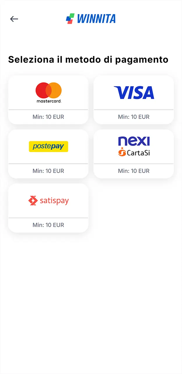 Effettua un deposito per giocare ad Aviator su Winnita.