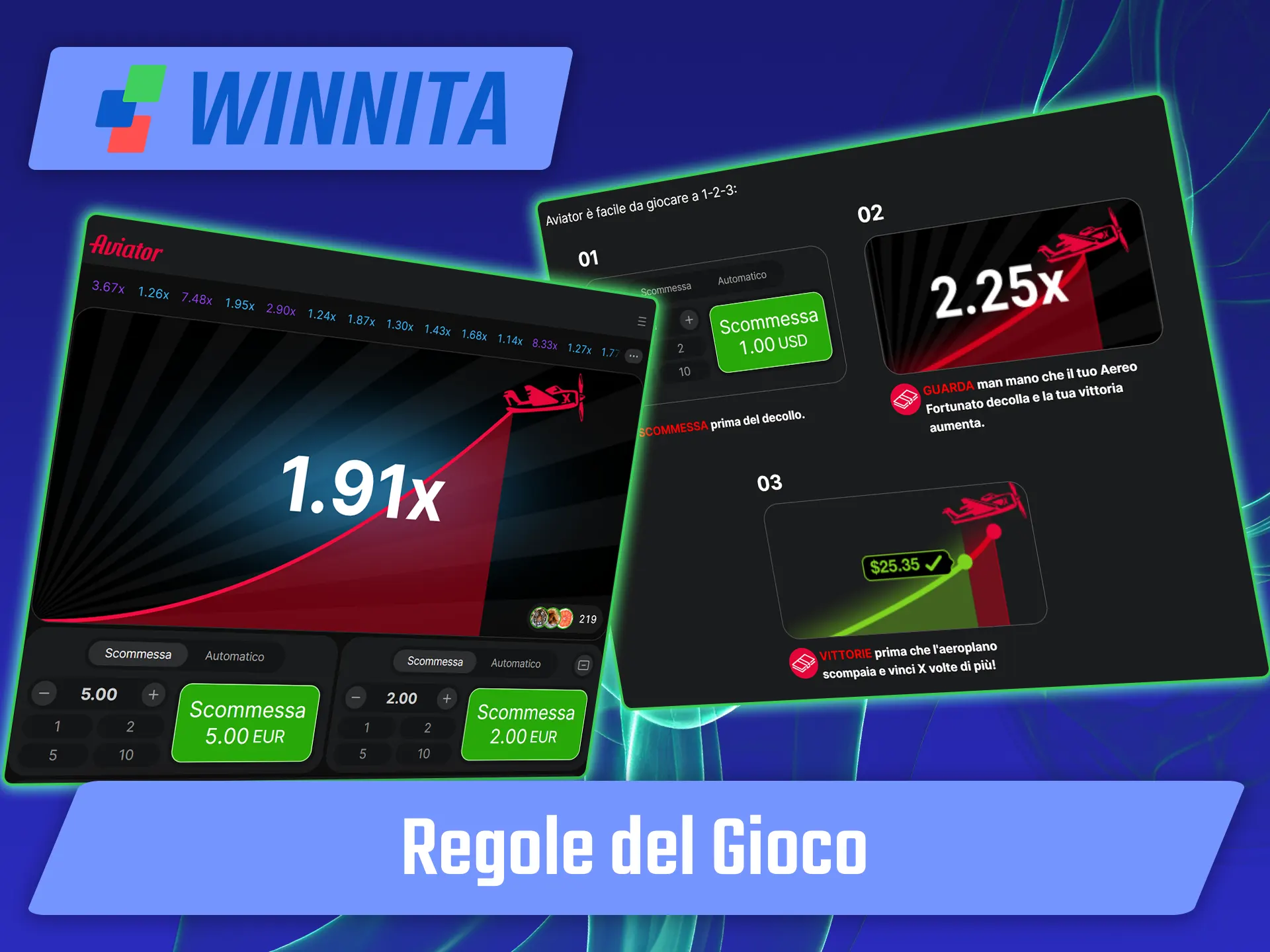 Consulta il regolamento ufficiale e le dinamiche di vincita di Aviator su Winnita.