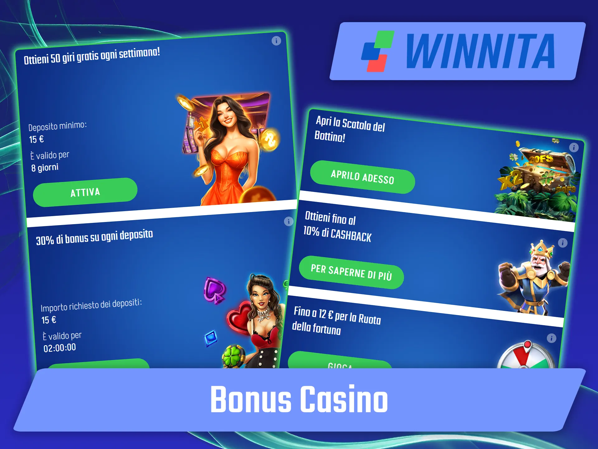 Ottieni giri gratuiti per giocare al casinò su Winnita.