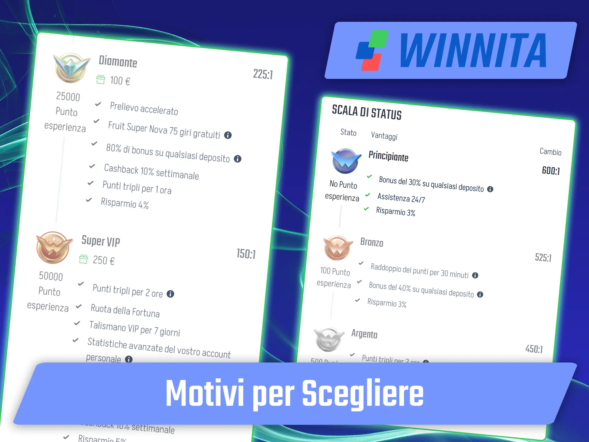 Scopri il programma VIP a più livelli su Winnita.