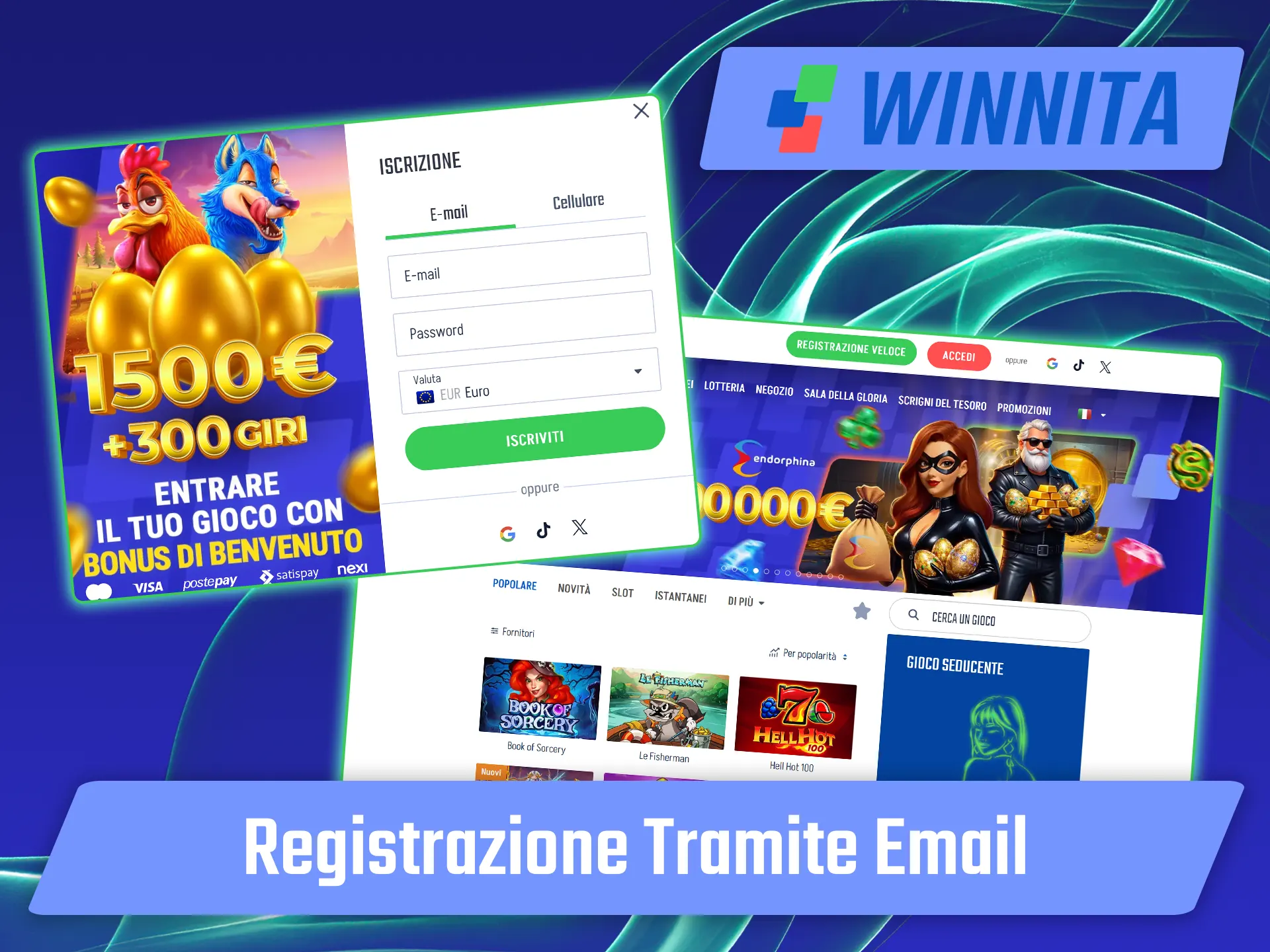 Apri un nuovo account collegando la tua casella di posta elettronica a Winnita.