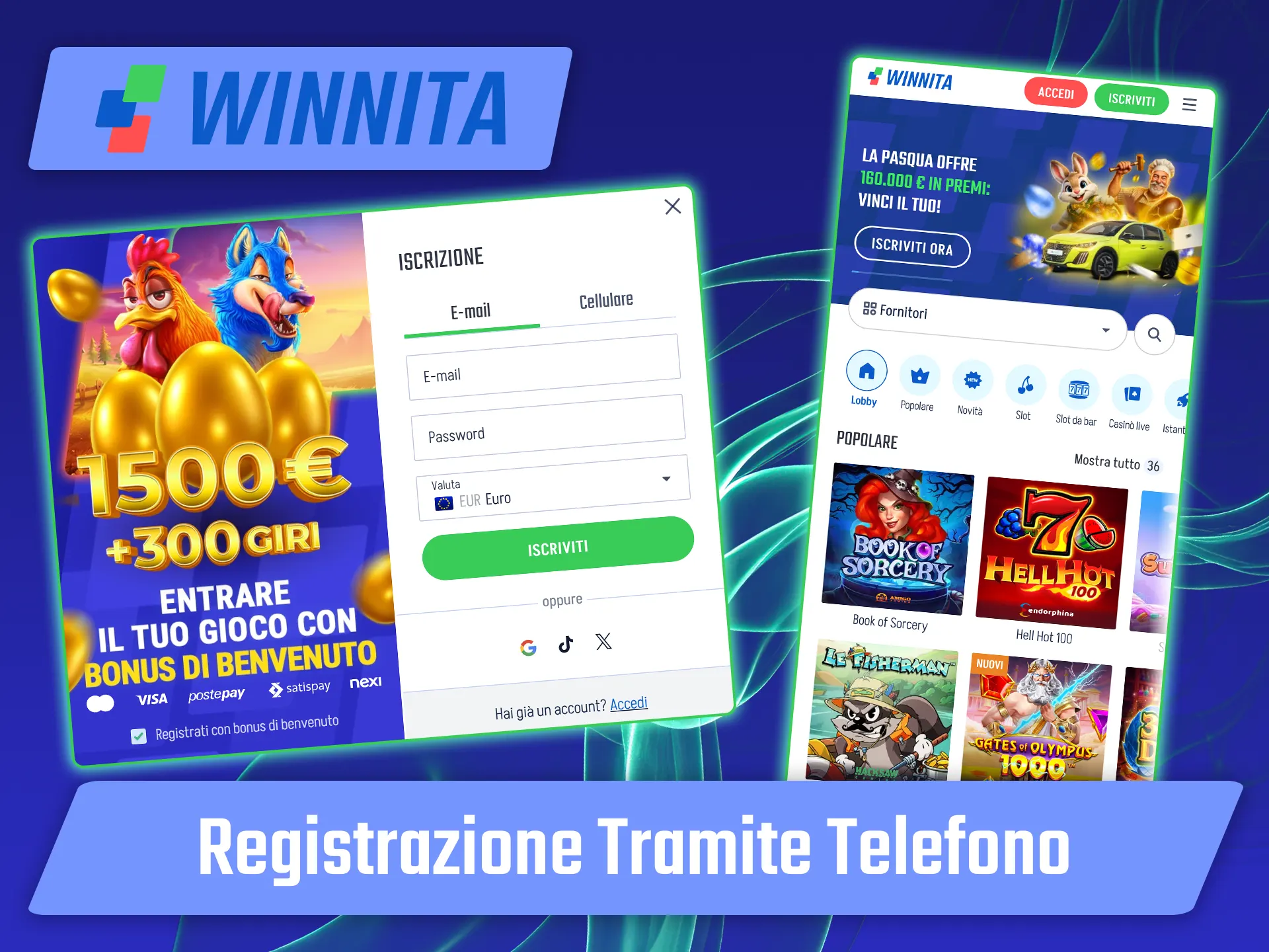 Crea il tuo profilo utilizzando il tuo contatto telefonico su Winnita.