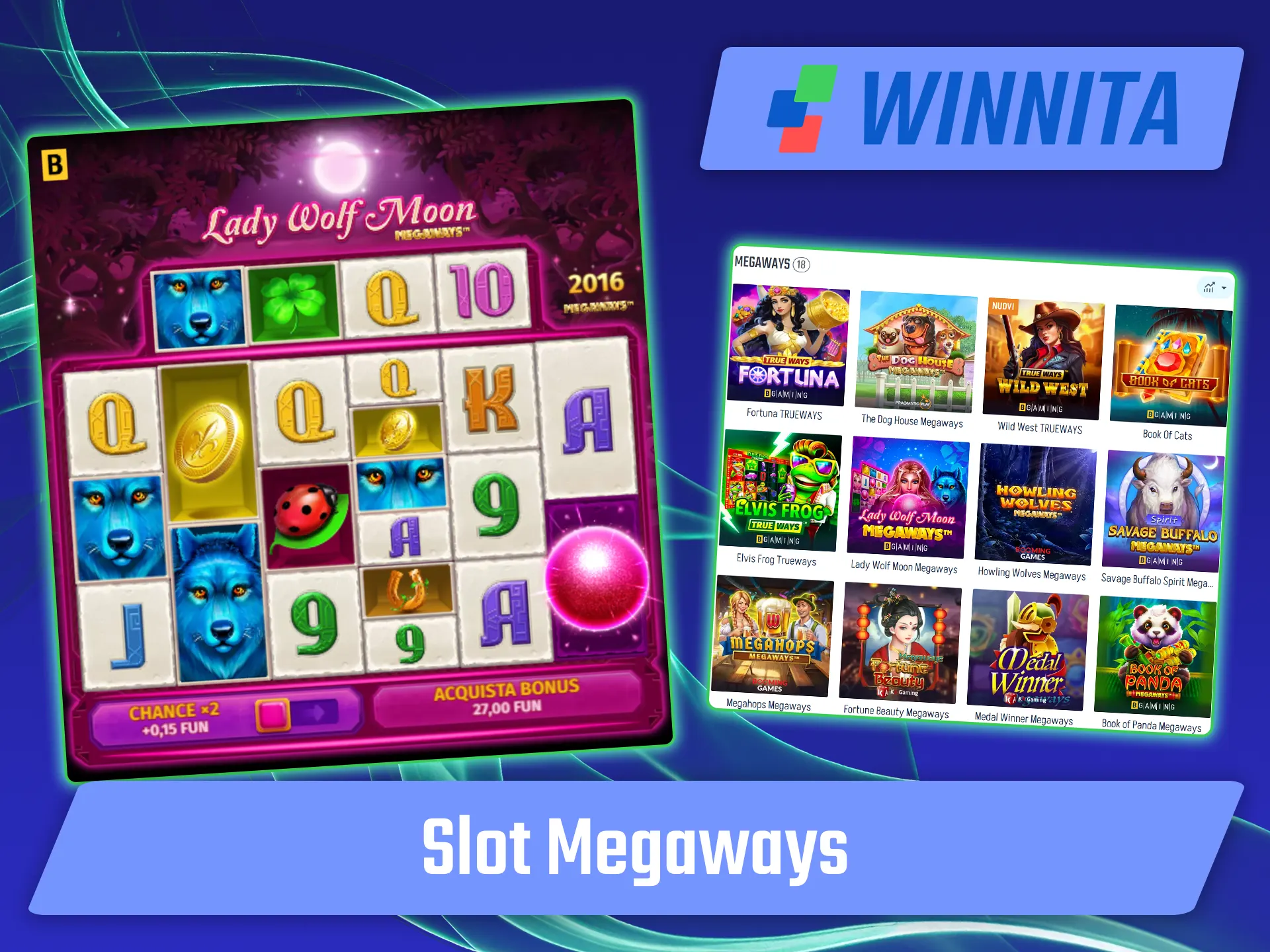 Sfrutta le migliaia di linee di vincita nelle slot Megaways su Winnita.